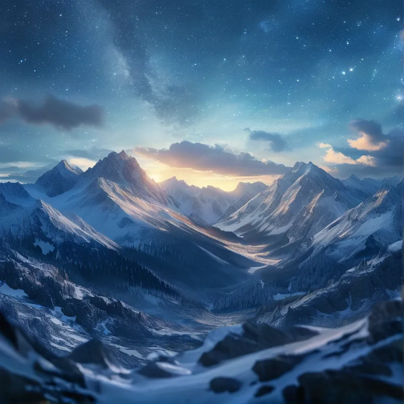 Starry Mountain Twilight