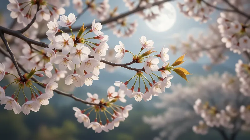 Cherry Blossom Branch Landscape