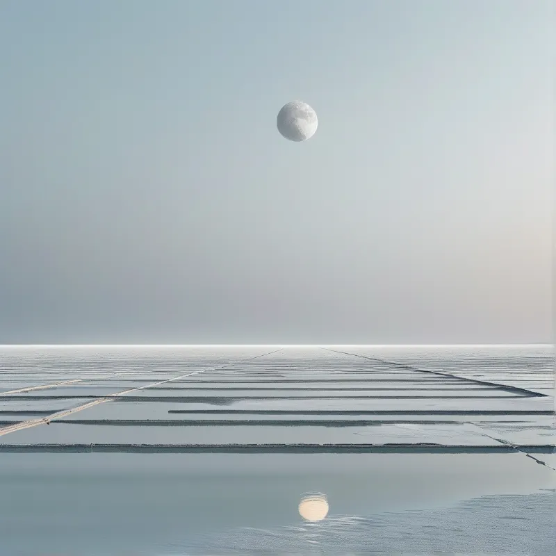 Moon over Flat Water
