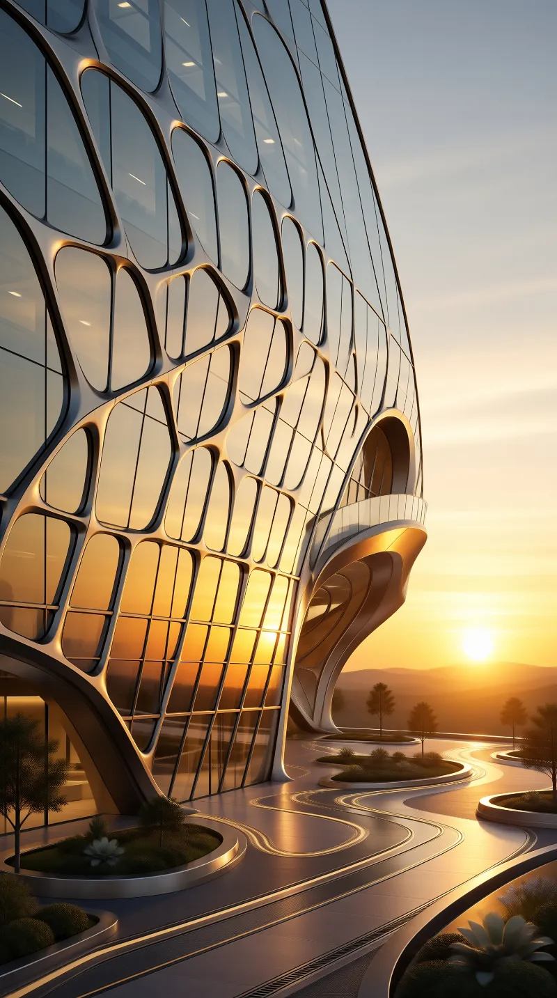 Parametric Tower at Sunset