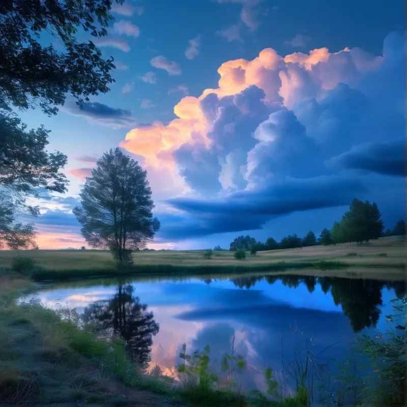 Twilight Pond Landscape