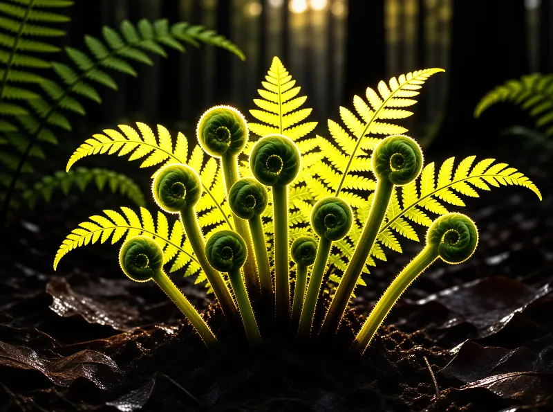Glowing Fern Fiddleheads