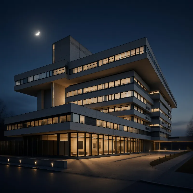 Modern Building at Night