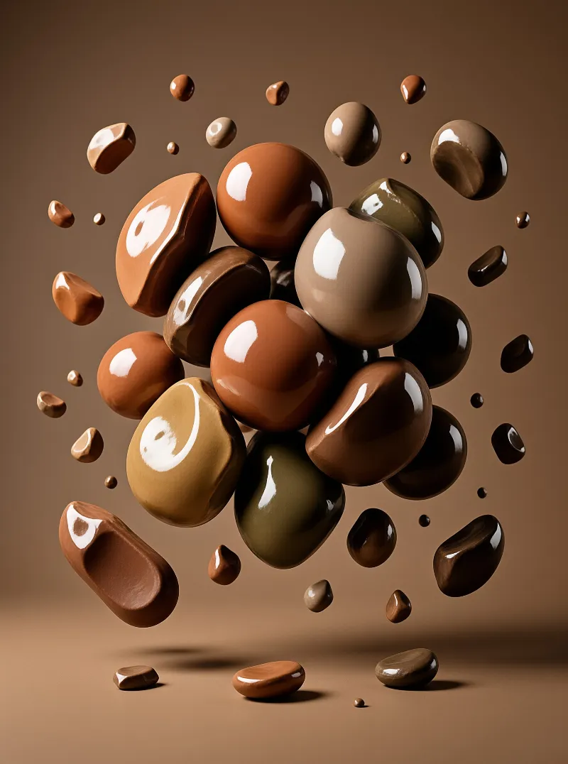 Glossy Chocolate Sphere Burst