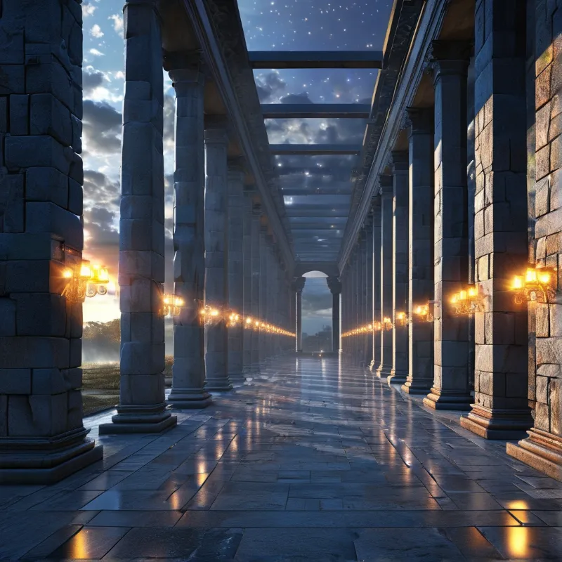 Majestic Stone Colonnade