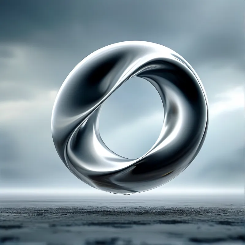 Chrome Torus Sculpture