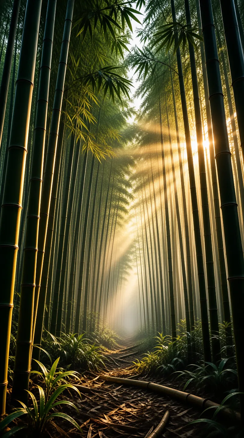 Sunlight Through Bamboo