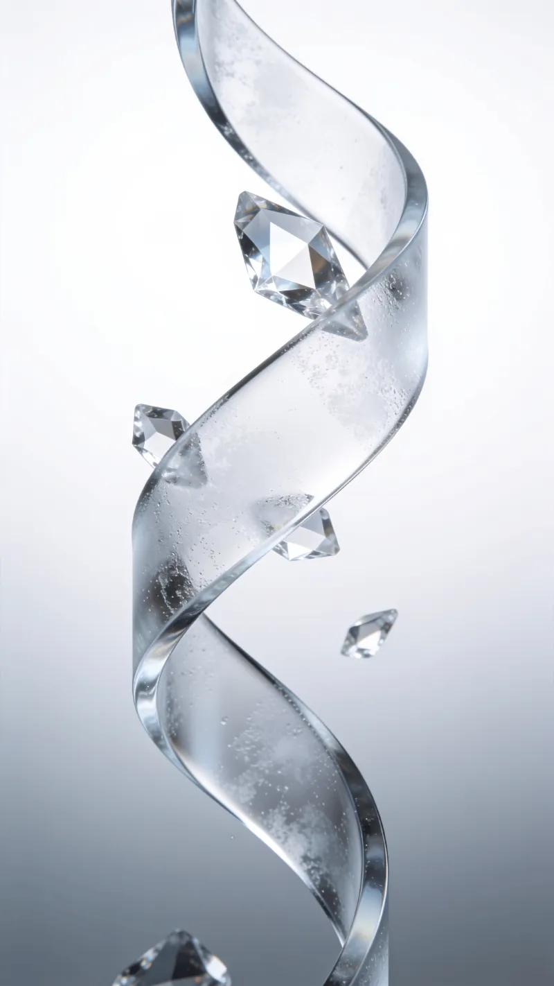 Frosted Glass, Crystal Curved Ribbon