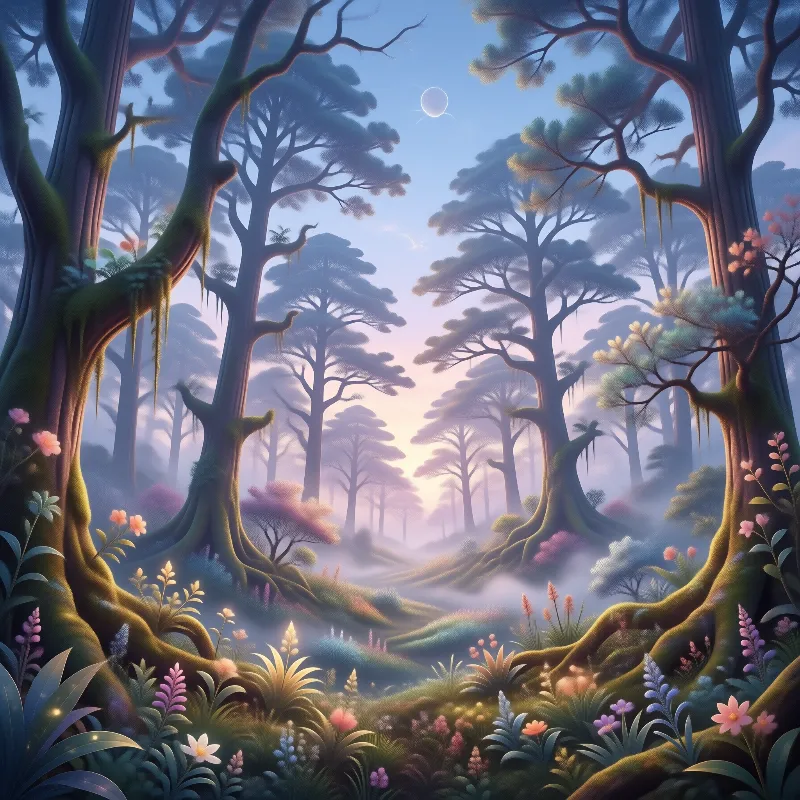 Enchanted Misty Forest