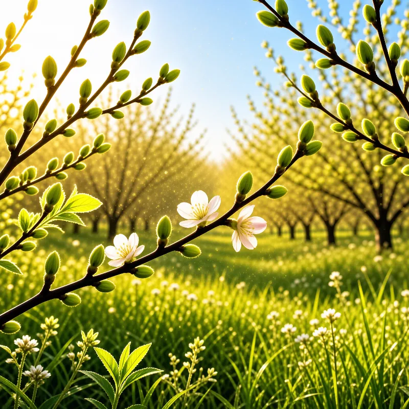 Spring Blossoms in Golden Light