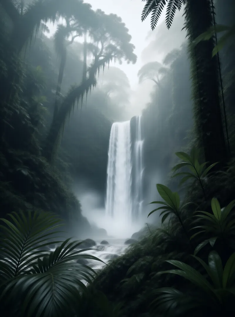 Tropical Rainforest Waterfall