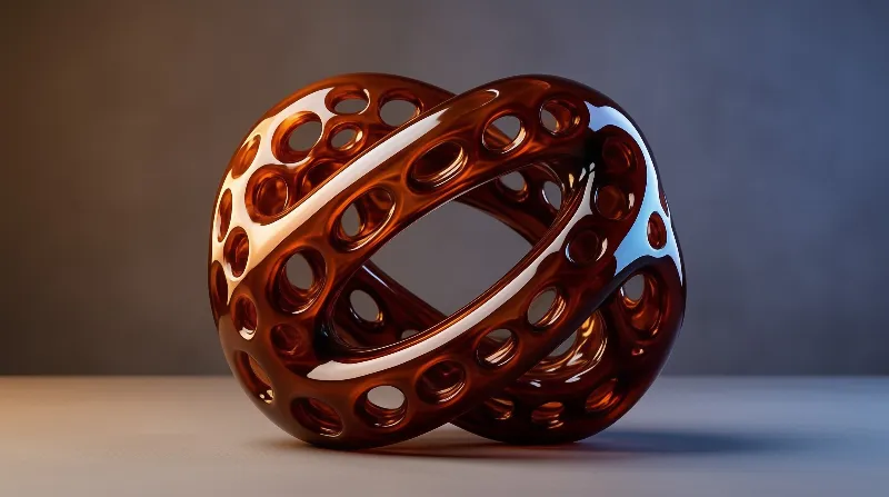 Glossy Amber Knot Structure