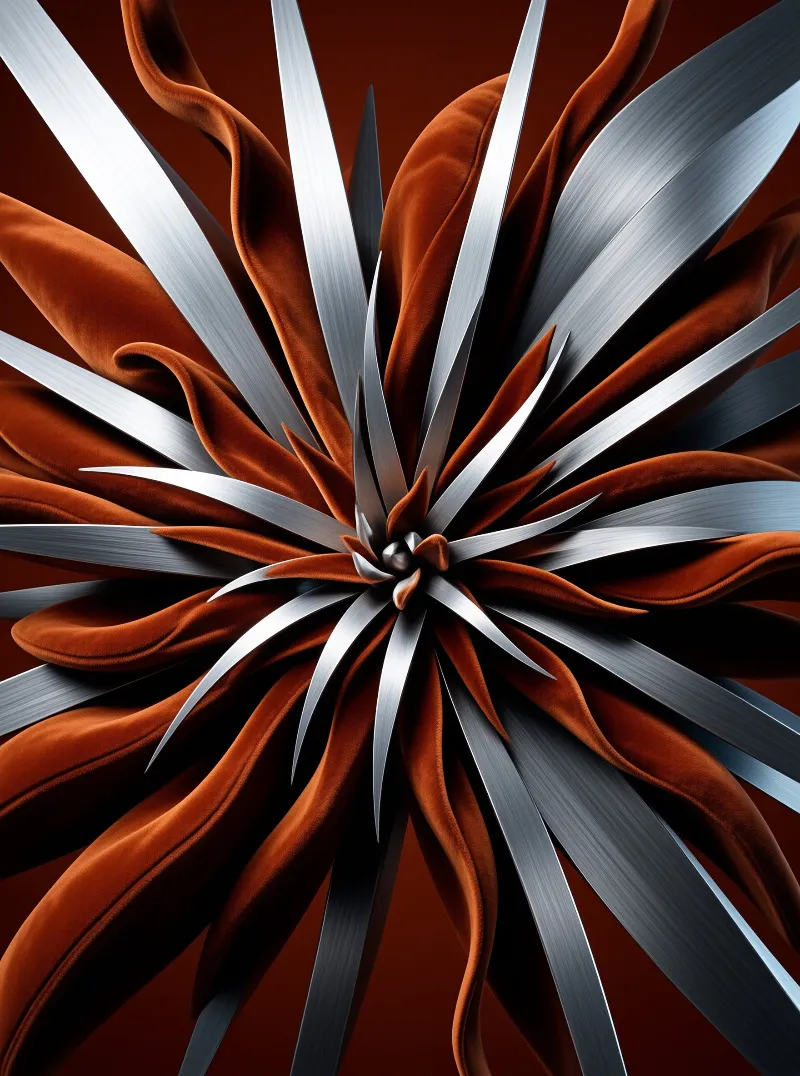 Silver Blade Velvet Flower