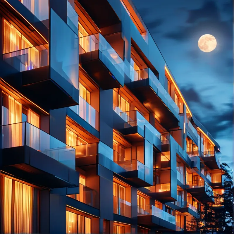 Modern Apartment at Night