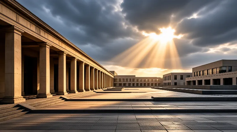 Sunlit Architectural Contrast