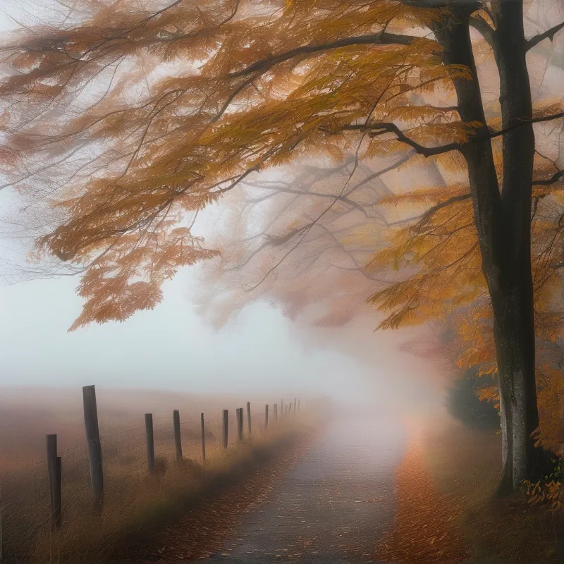 Foggy Autumn Path