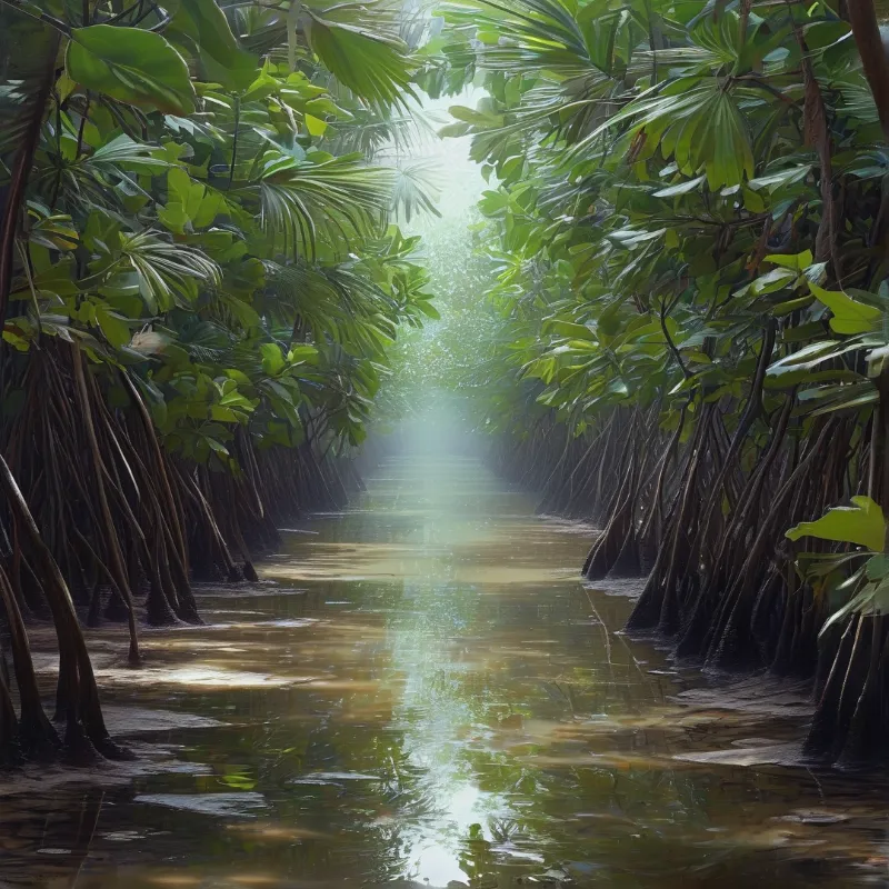 Mangrove Jungle Channel Landscape