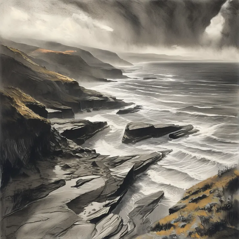 Moody Coastal Landscape