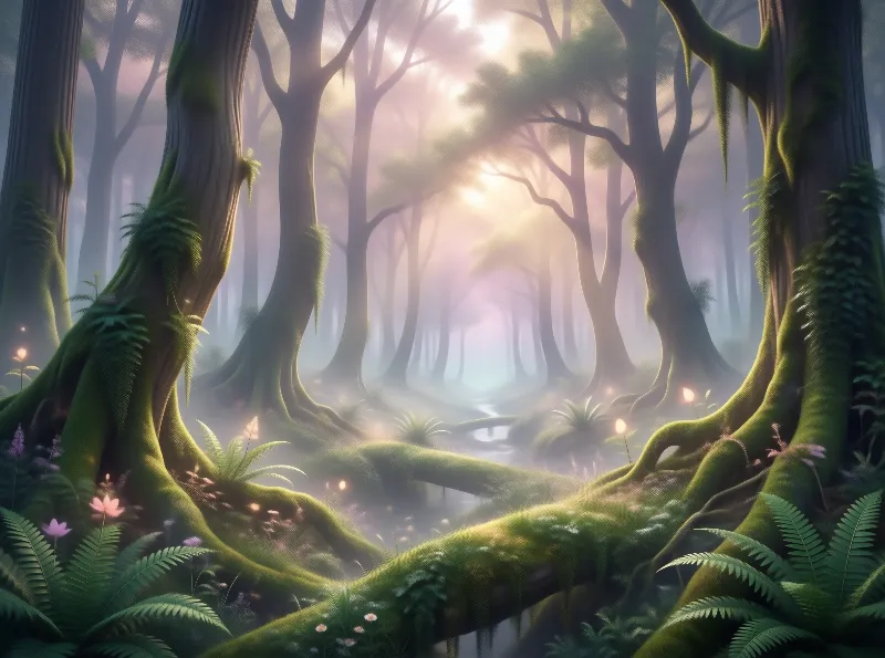 Mystical Forest Scene