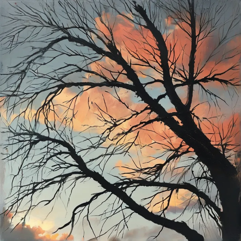 Bare Tree Against Sunset Sky