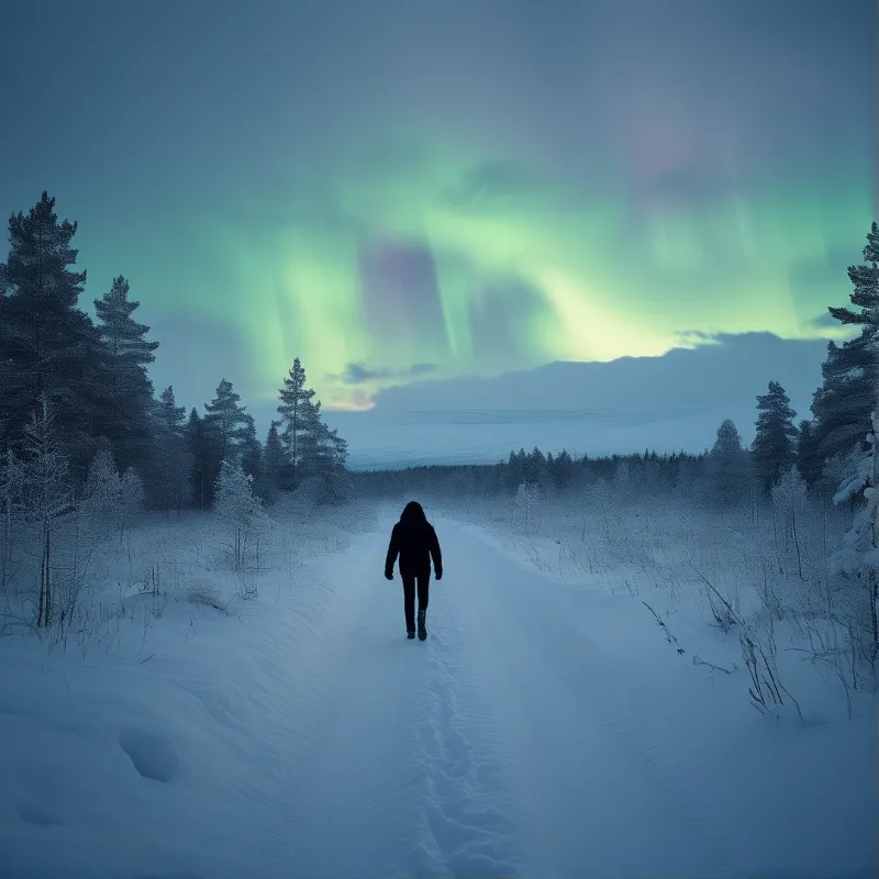 Walking Under the Aurora