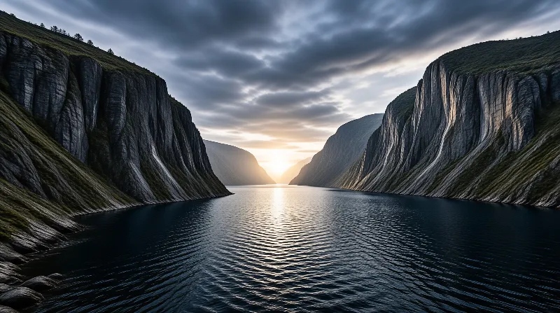 Serene Fjord at Sunset