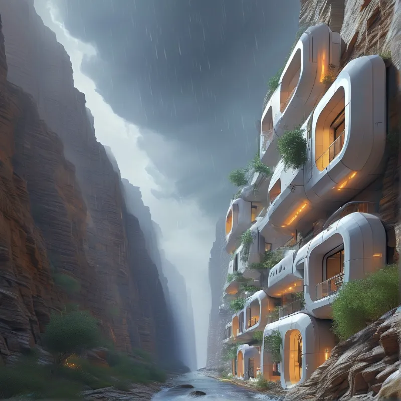 Futuristic Cliff Habitats