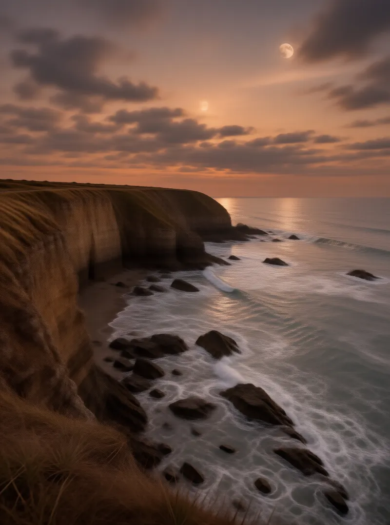 Cliff Coast at Sunset