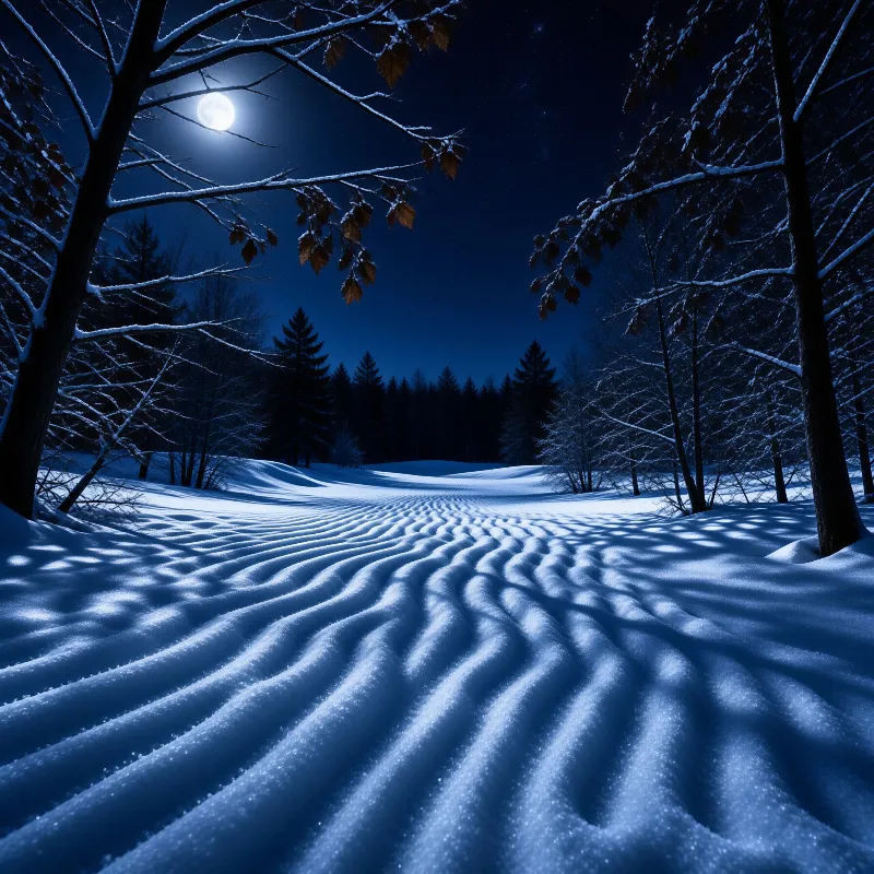 Moonlit Winter Forest
