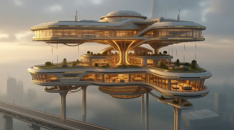 Futuristic Floating Sky City
