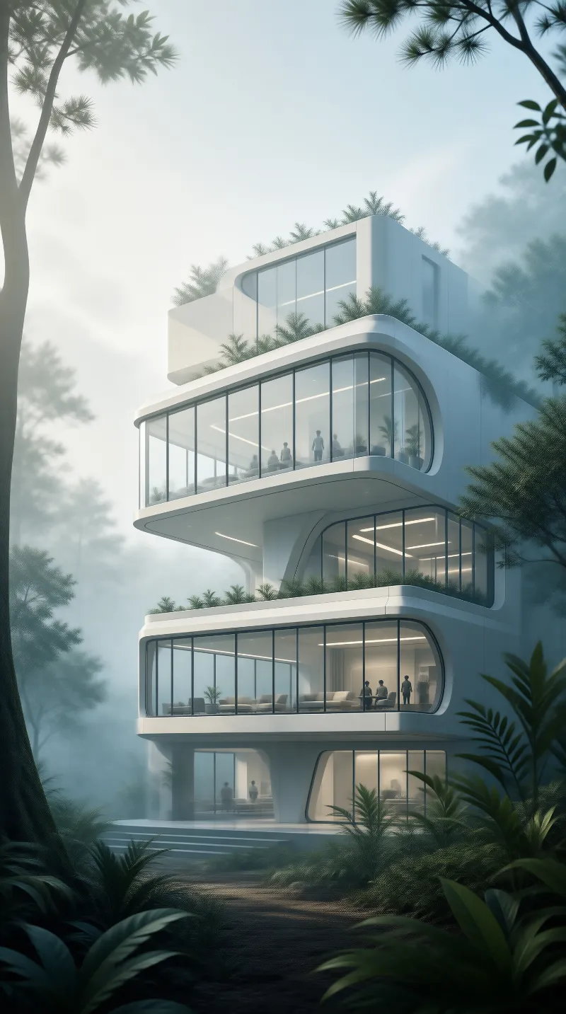 Curvilinear Forest Villa