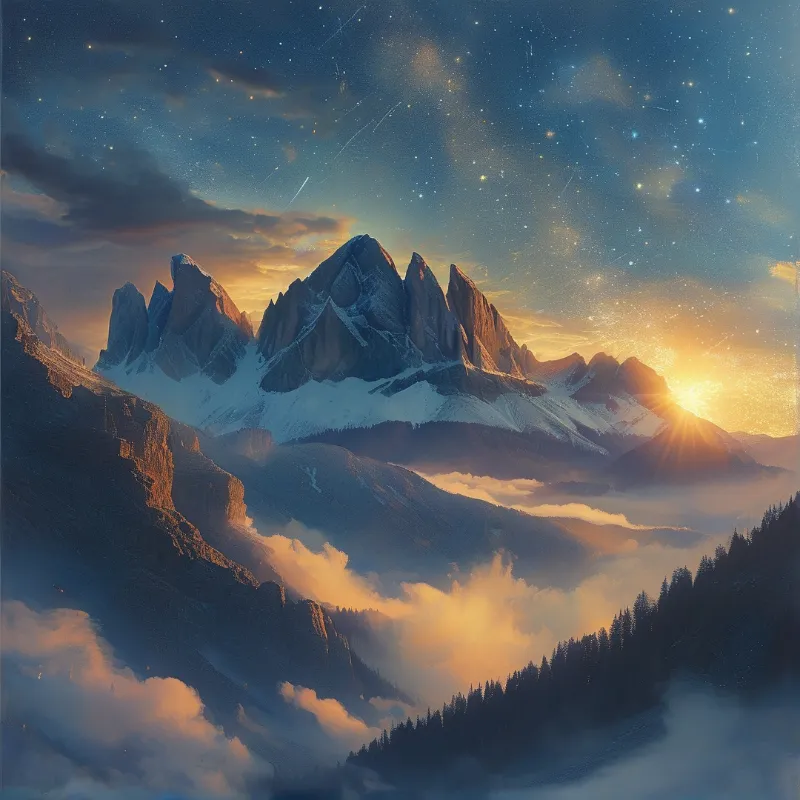 Majestic Peaks at Twilight
