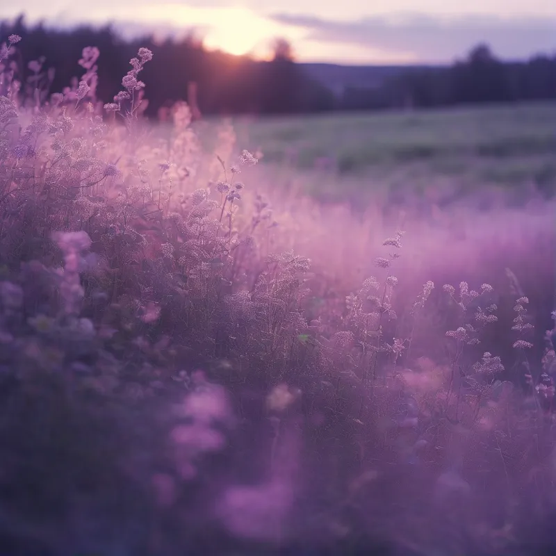 Purple Field at Sunset