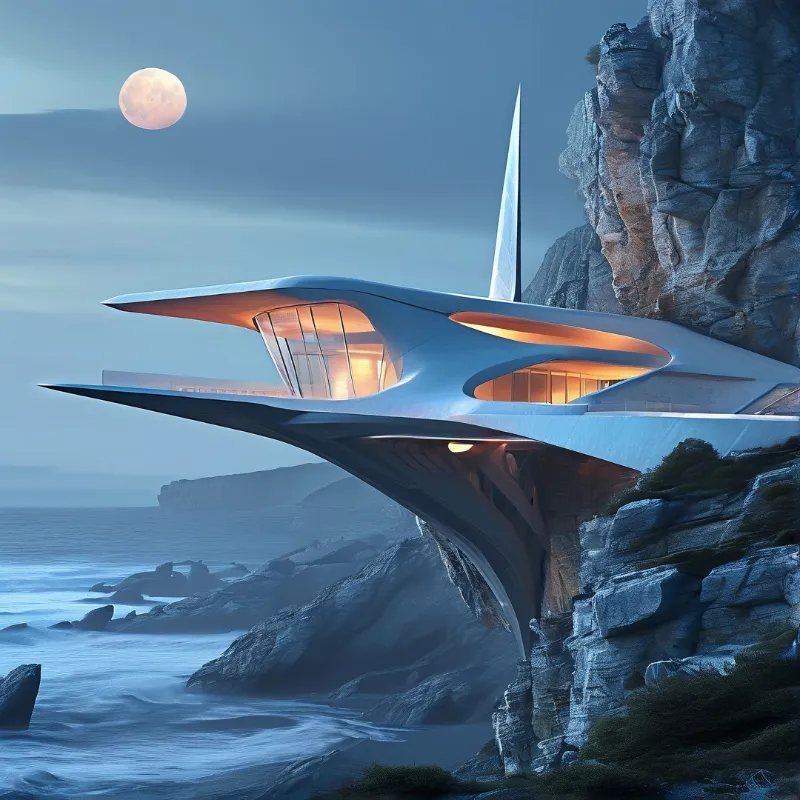 Futuristic Cliffside Villa