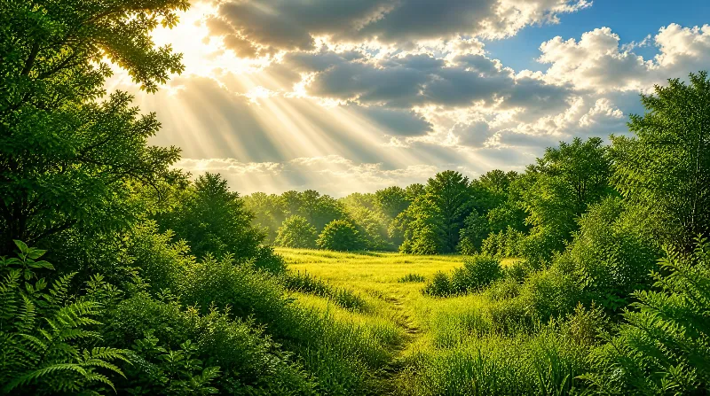 Sunlit Forest Clearing