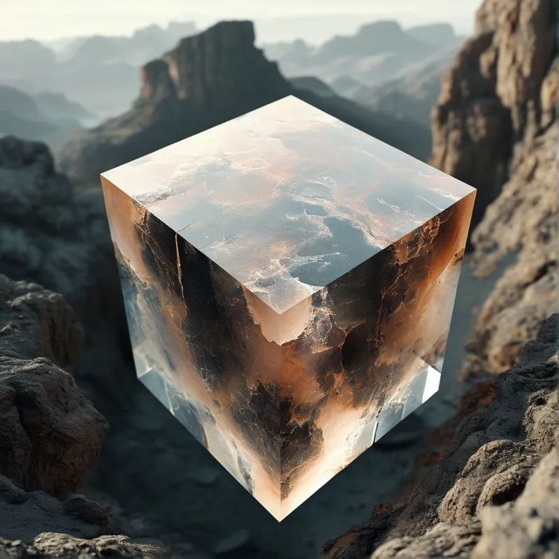 Transparent Cube in Canyon