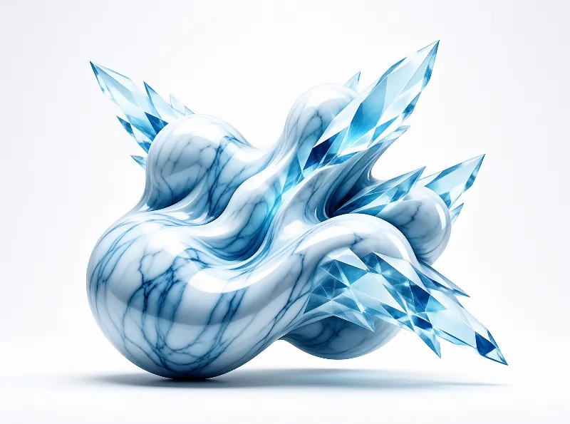 Blue Marble Crystal Sculpture