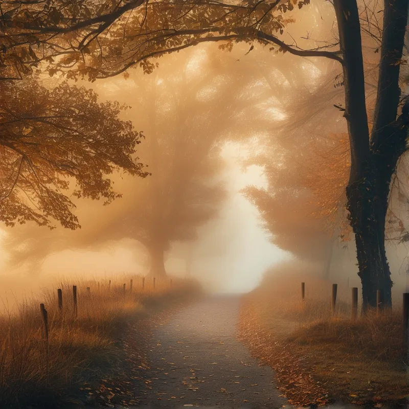 Misty Autumn Path