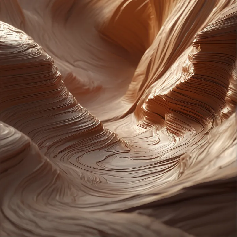 A smooth sandstone canyon with wavy layered walls reflecting golden sunlight.