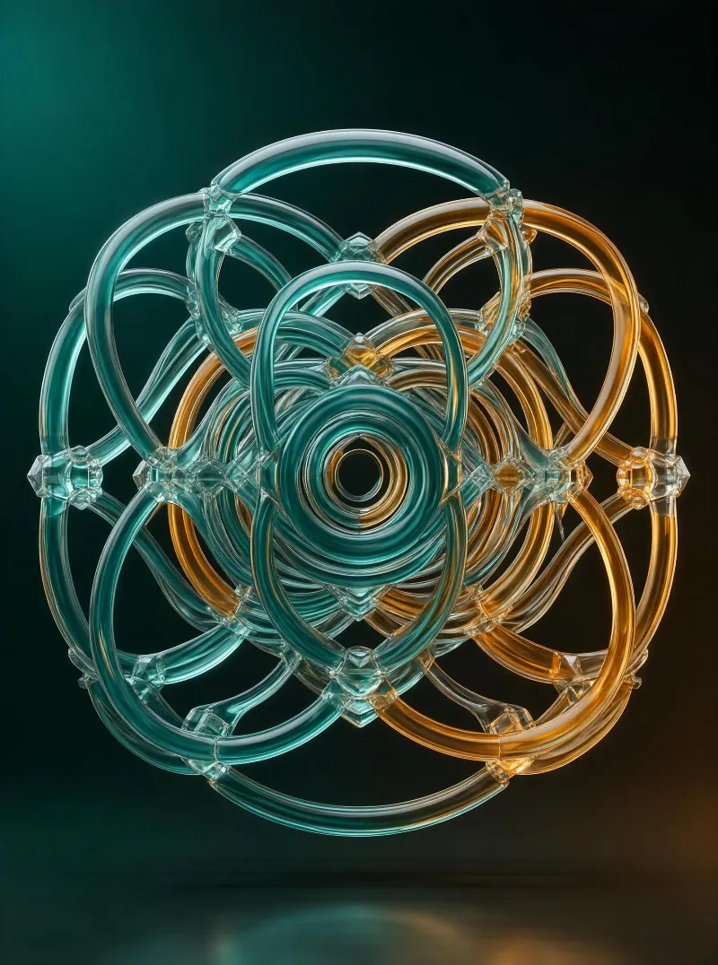 Interwoven Transparent Rings Structure