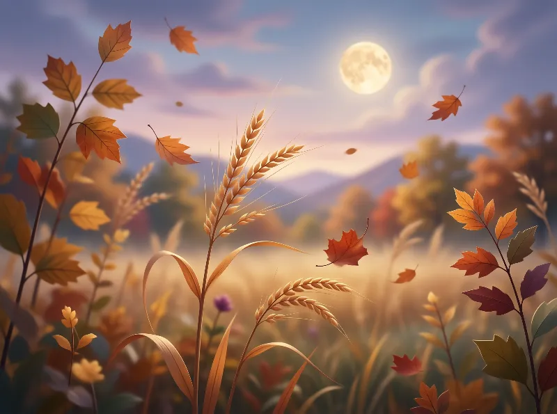 Golden Autumn Moonlight