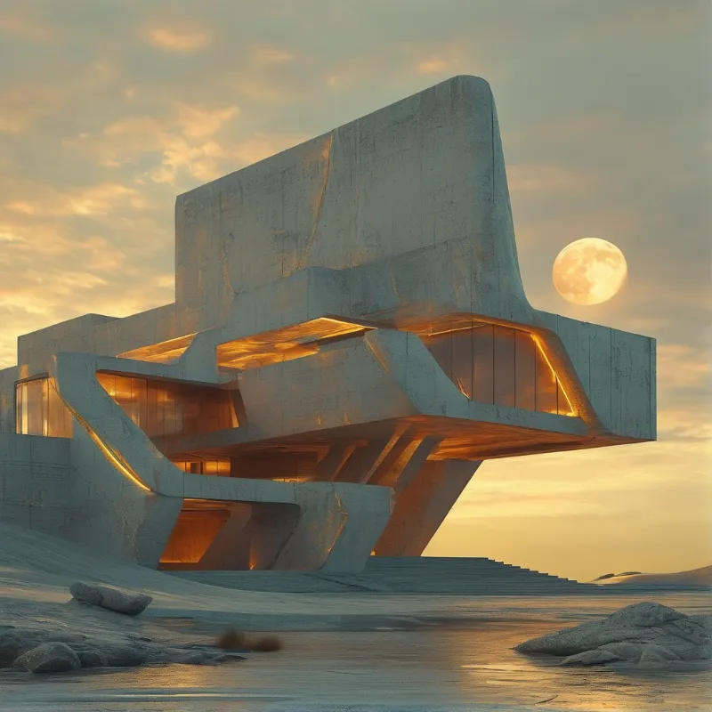 Futuristic Structure at Dusk
