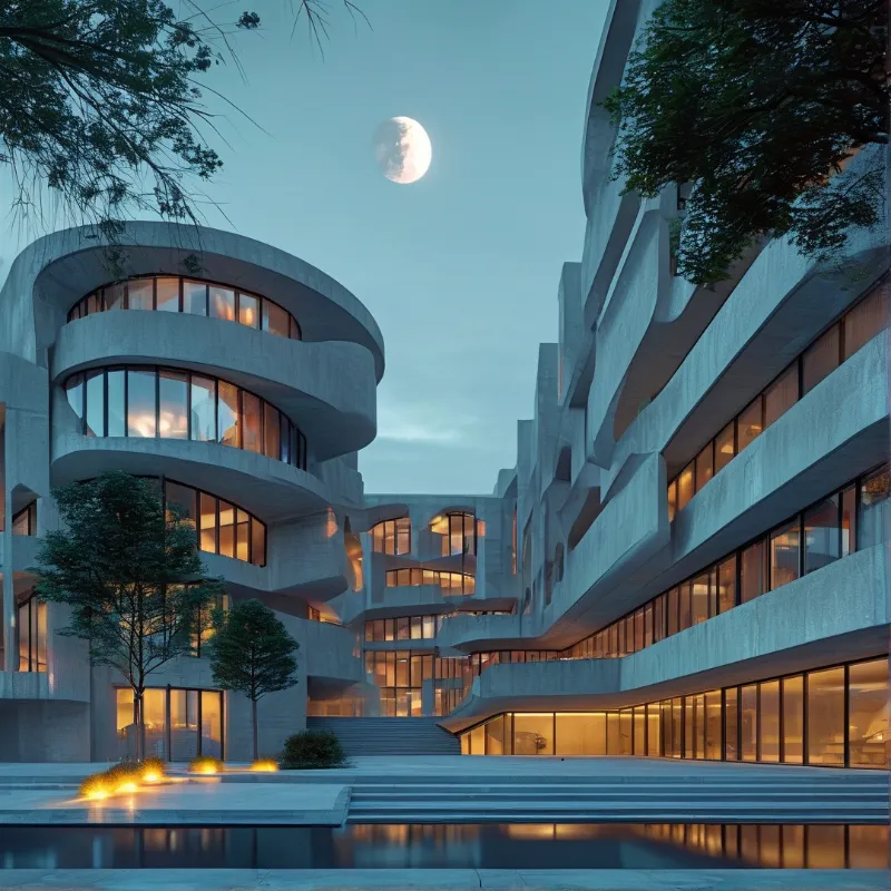 Modern Architecture at Dusk