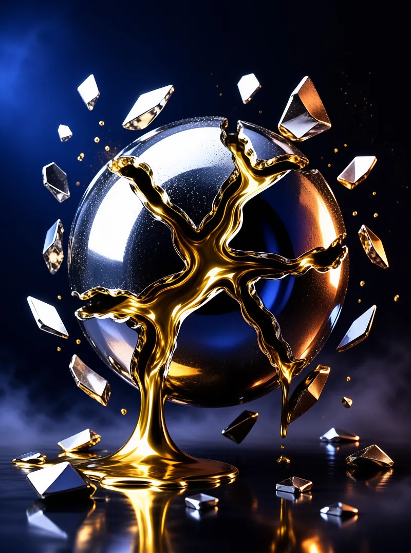 Golden Explosion Sphere