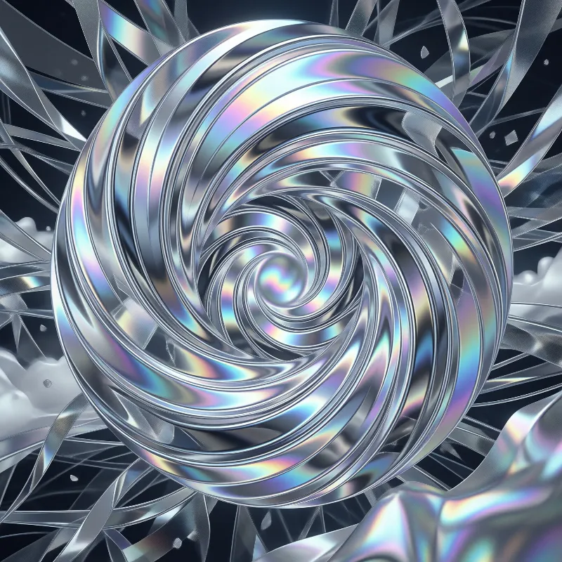 Iridescent Metallic Spiral