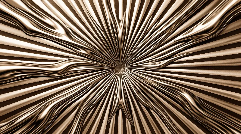 Abstract bronze pattern flows outward from a focal point with metallic sheen