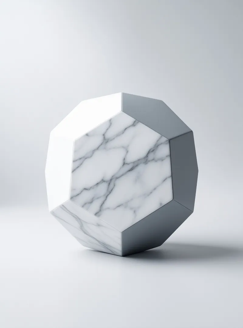Marble Polyhedron — Minimalist Study