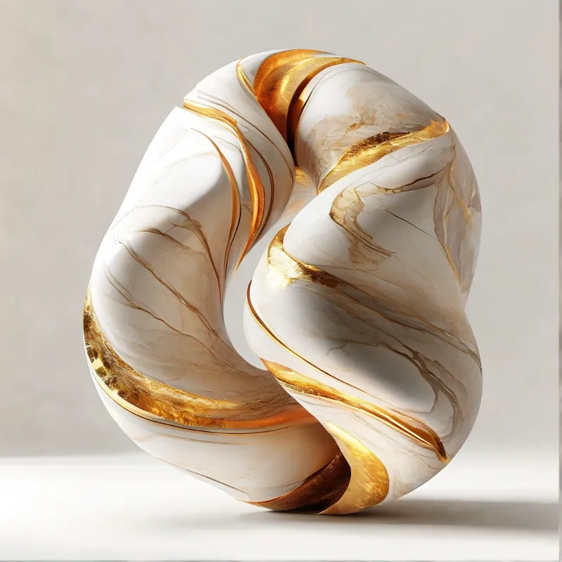 Gold Marble Abstract Sculpture