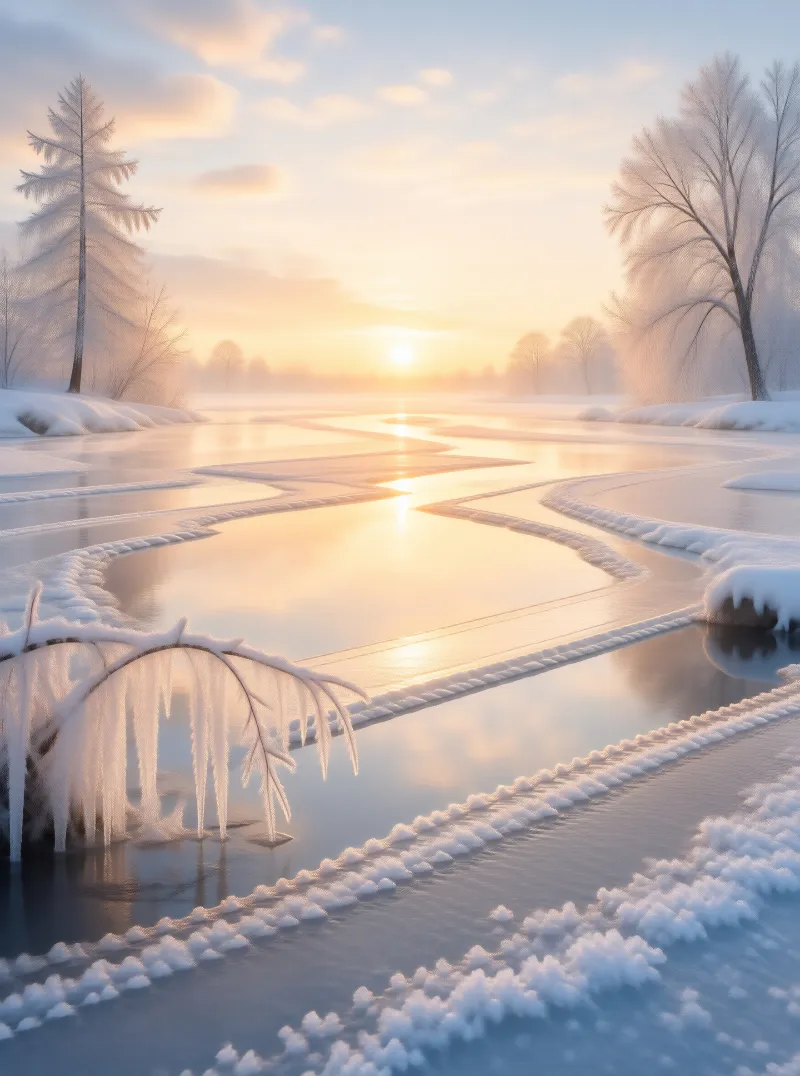Frozen River Sunrise