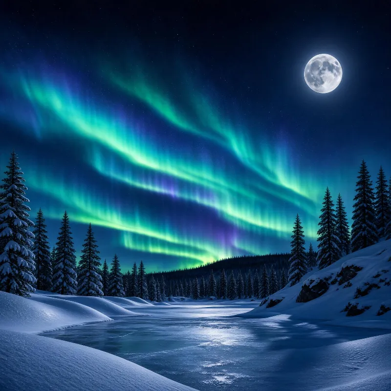 Aurora Borealis Night